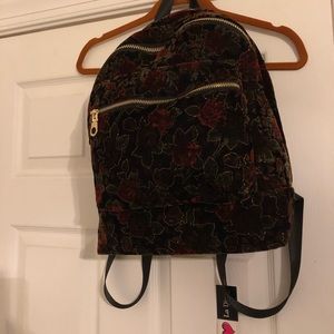 Floral black backpack